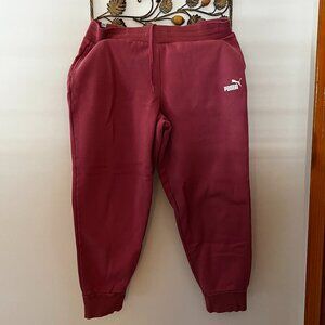 GENTLY USED} Women's Puma Essentials Fleece, Cuffed Sweatpants, Pink / Size XL